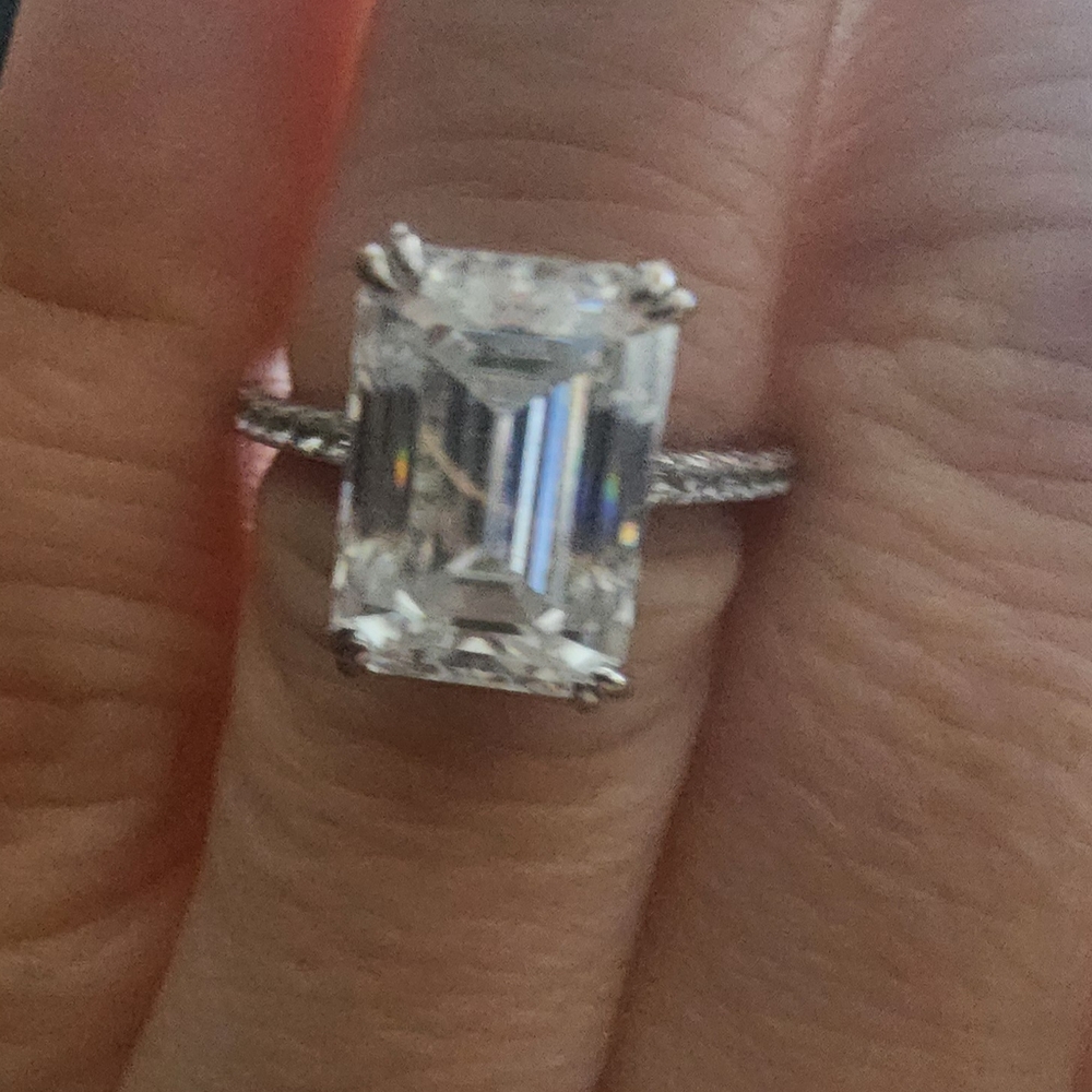 Emerald Cut Lab Created Diamond Ring